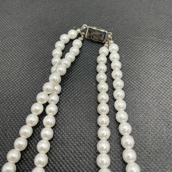 Double String Pearl Necklace and Earrings set - Picture 11 of 15